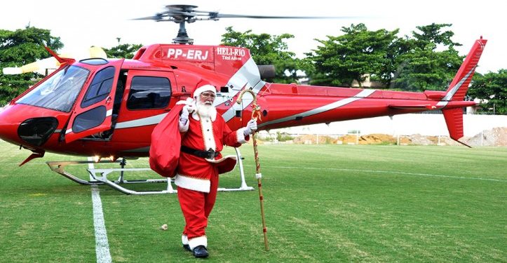 TATINGA PREPARA CHEGADA DO PAPAI NOEL DE HELICÓPTERO