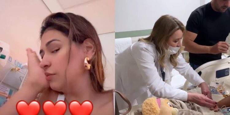 Simone Mendes e Kaká Diniz acompanham a filha de 3 anos em internação