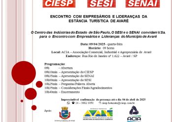 INDÚSTRIA E COMÉRCIO –  Setor industrial é tema de encontro com empresários no próximo dia 9