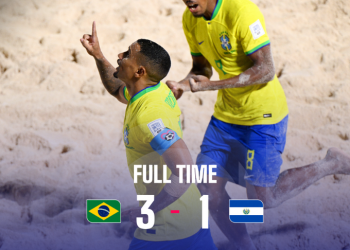 Brasil estreia com vitória no Mundial de Beach Soccer
