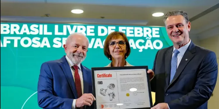Lula recebe certificado de país livre da febre aftosa