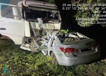 Motorista morre após bater de frente contra carreta na SP-255 em Avaré