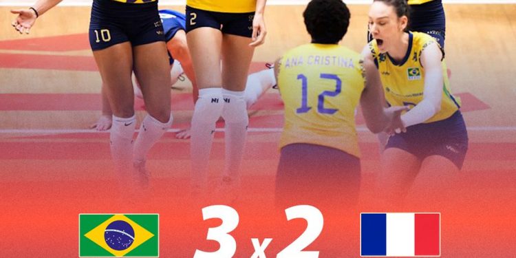 Brasil supera França por 3 sets a 2 na Liga das Nações de Vôlei
