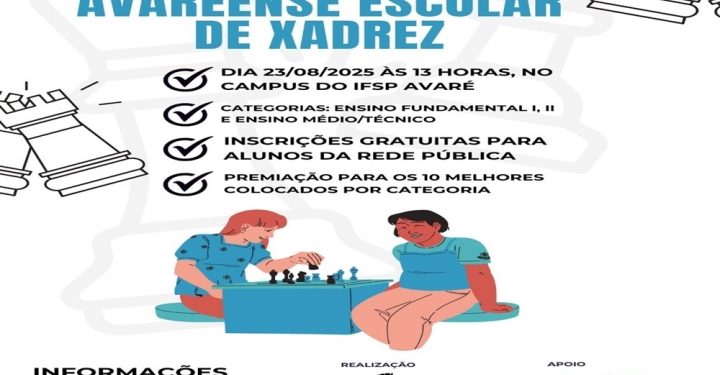 Campeonato Avareense Escolar de Xadrez 2025 está com inscrições abertas