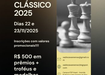 Avaré sediará torneio de xadrez clássico em novembro