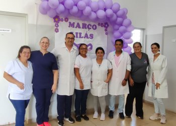 USF DUÍLIO GAMBINI E USF FERNANDO HIRATA REALIZAM AÇÃO DO MARÇO LILÁS