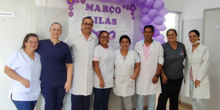 USF DUÍLIO GAMBINI E USF FERNANDO HIRATA REALIZAM AÇÃO DO MARÇO LILÁS