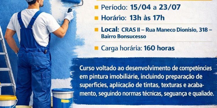 Prefeitura de Avaré abre inscrições para curso gratuito de Pintor Imobiliário em parceria com o SENAI*