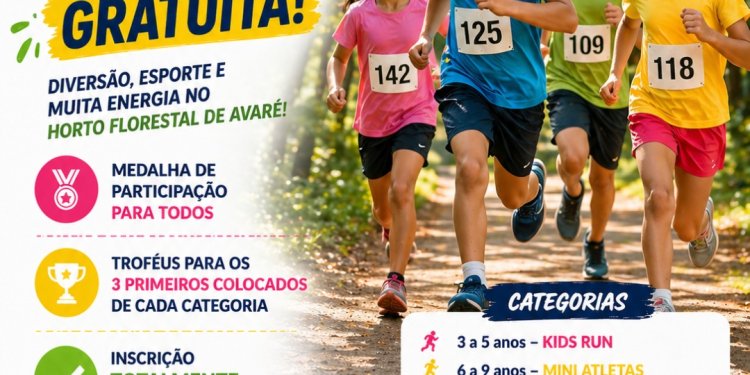 Corrida Kids gratuita promete diversão, esporte e muita energia no Horto Florestal de Avaré
