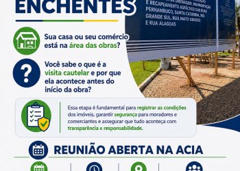 Obras contra enchentes: Prefeitura promove reunião aberta para esclarecer população e orientar comerciantes sobre visita cautelar