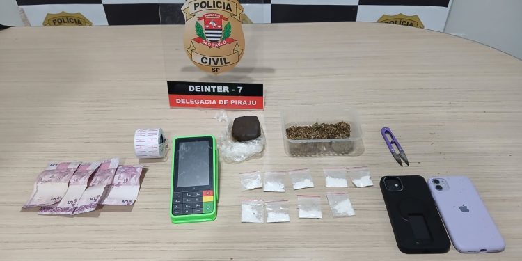 Investigação da Polícia Civil resulta em prisão por tráfico e apreensão de drogas em Piraju