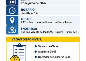*Via Raposo promove Feirão de Empregos em Piraju com vagas para quatro funções operacionais*